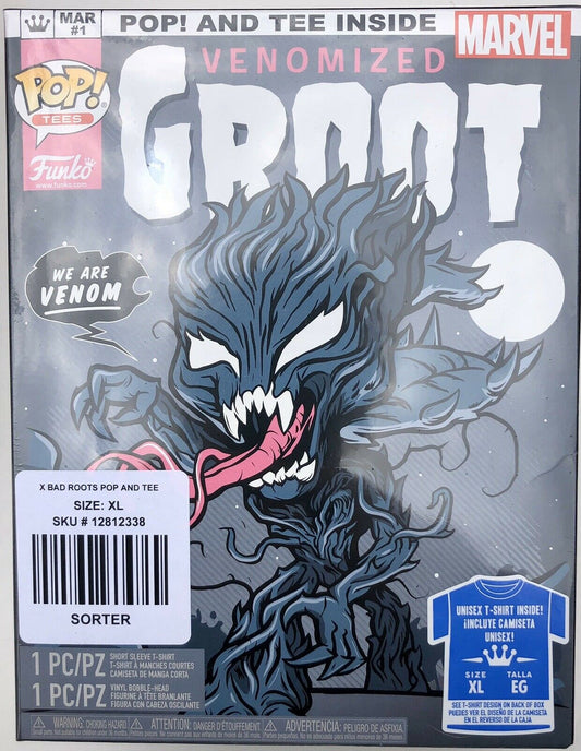 Funko POP! Tees Marvel Venomized Groot [Glows in the Dark] with Size XL T-Shirt Exclusive Collectors Box