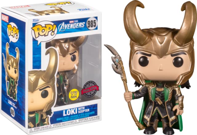 Funko POP! Marvel Studios Avengers Loki with Scepter #985 [Glows in the Dark] Exclusive