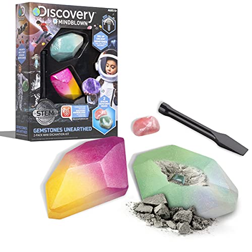 Discovery #Mindblown Gemstones Unearthed Mini Excavation STEM Science Kit 2pk