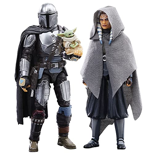 STAR WARS The Black Series The Mandalorian, Ahsoka Tano & Grogu Toy 6-Inch-Scale The Mandalorian Collectible Action Figure 3-Pack