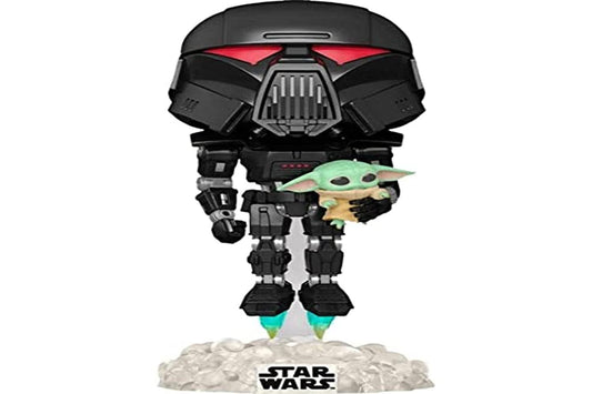 Funko POP! Star Wars: The Mandalorian - Dark Trooper with Grogu [Glows in the Dark Exclusive]