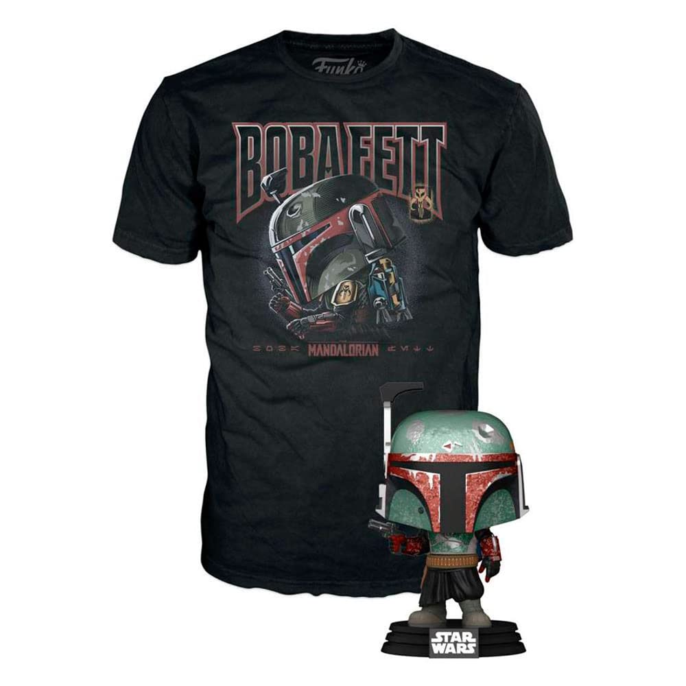 Funko POP! and Tee Star Wars The Mandalorian Boba Fett with Size Large T-Shirt Collectors Box