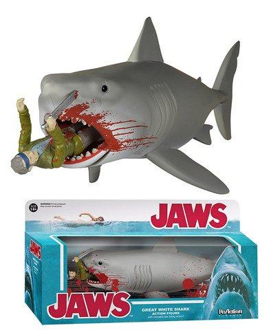 Funko ReAction Figure Jaws Great White Shark And Quint Final Battle Action Figure 2015 Summer Convention Exclusive Sticker