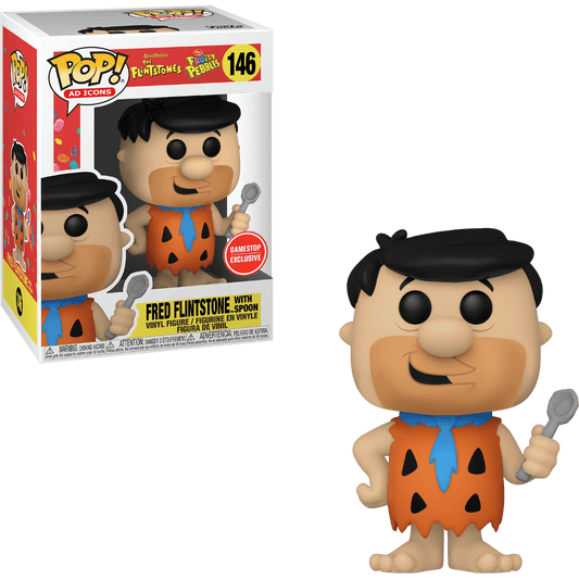 Funko POP! Ad Icons Fruity Pebbles Fred Flintstone with Spoon #146 Gamestop Exclusive