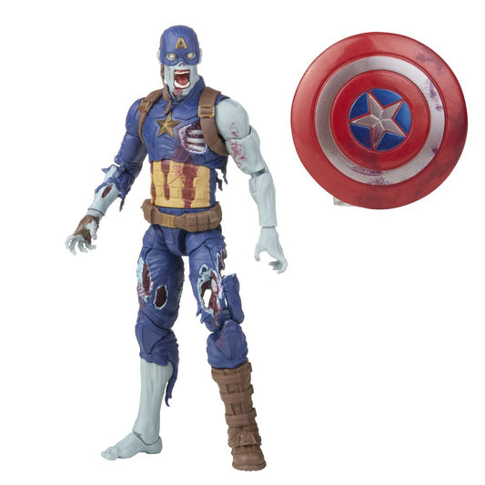 Marvel Legends Series 6-inch Scale Action Figure Toy Zombie Captain America, Premium Design, 1 Figure, and 1 Accessory
