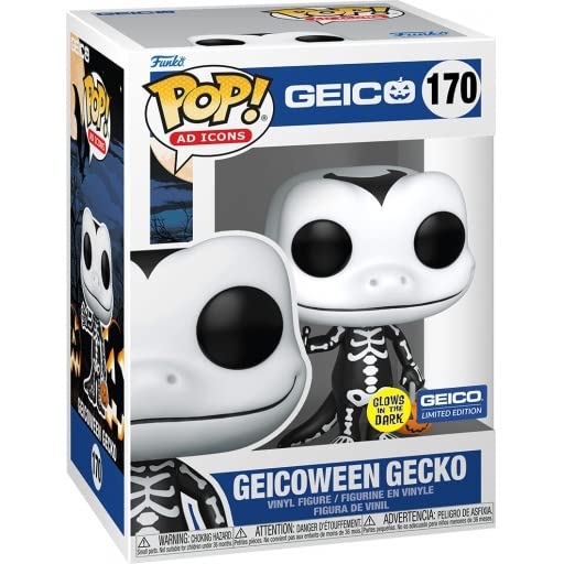 Funko POP! Ad Icons Geico - Geicoween Gecko #170 [Skeleton, Glows in the Dark] Exclusive