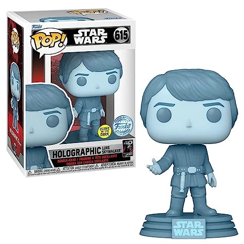 Funko POP! Star Wars - Holographic Luke Skywalker #615 [Glows in the Dark] Exclusive