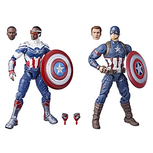 Marvel Legends Series Captain America 2-Pack Steve Rogers and Sam Wilson MCU 6-Inch Figure