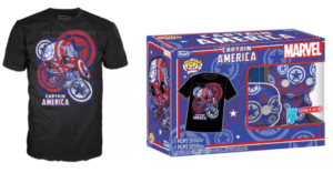 Funko POP! Tees Marvel Art Series Captain America #36 with Size Large [L] T-Shirt Collectors Box Exclusive