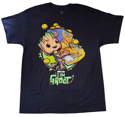 Funko POP! Tees I am Groot - Groot with Cheese Puffs Size 2XL T-Shirt Collector Corps Exclusive