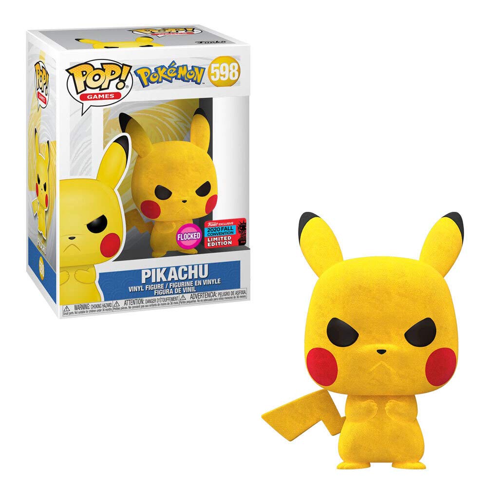 Funko POP! Games Pokemon Pikachu #598 [Flocked, Angry] Exclusive