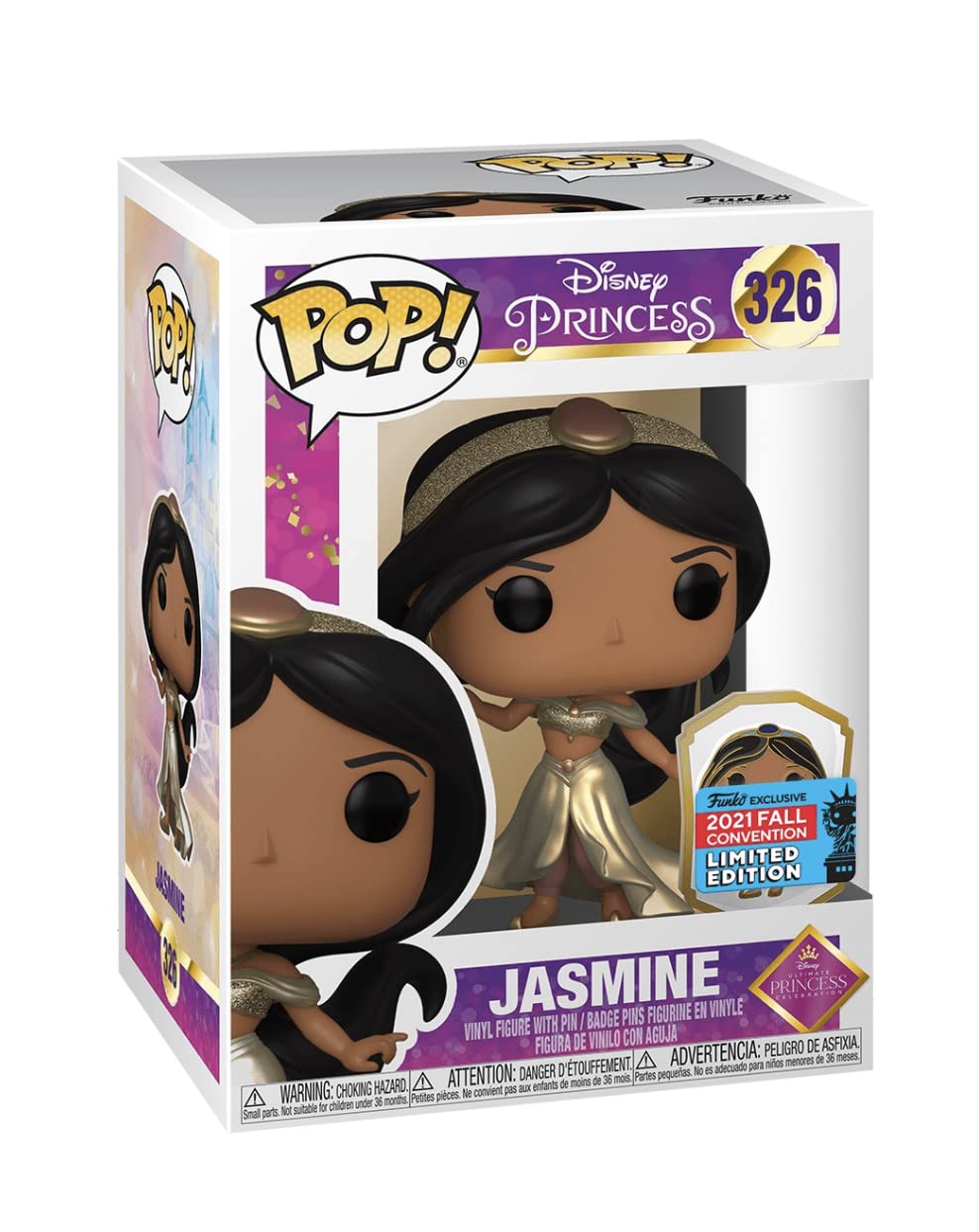 Funko POP! Disney Princess Jasmine #326 [Ultimate Princess Gold with Pin] Funko Shop Exclusive