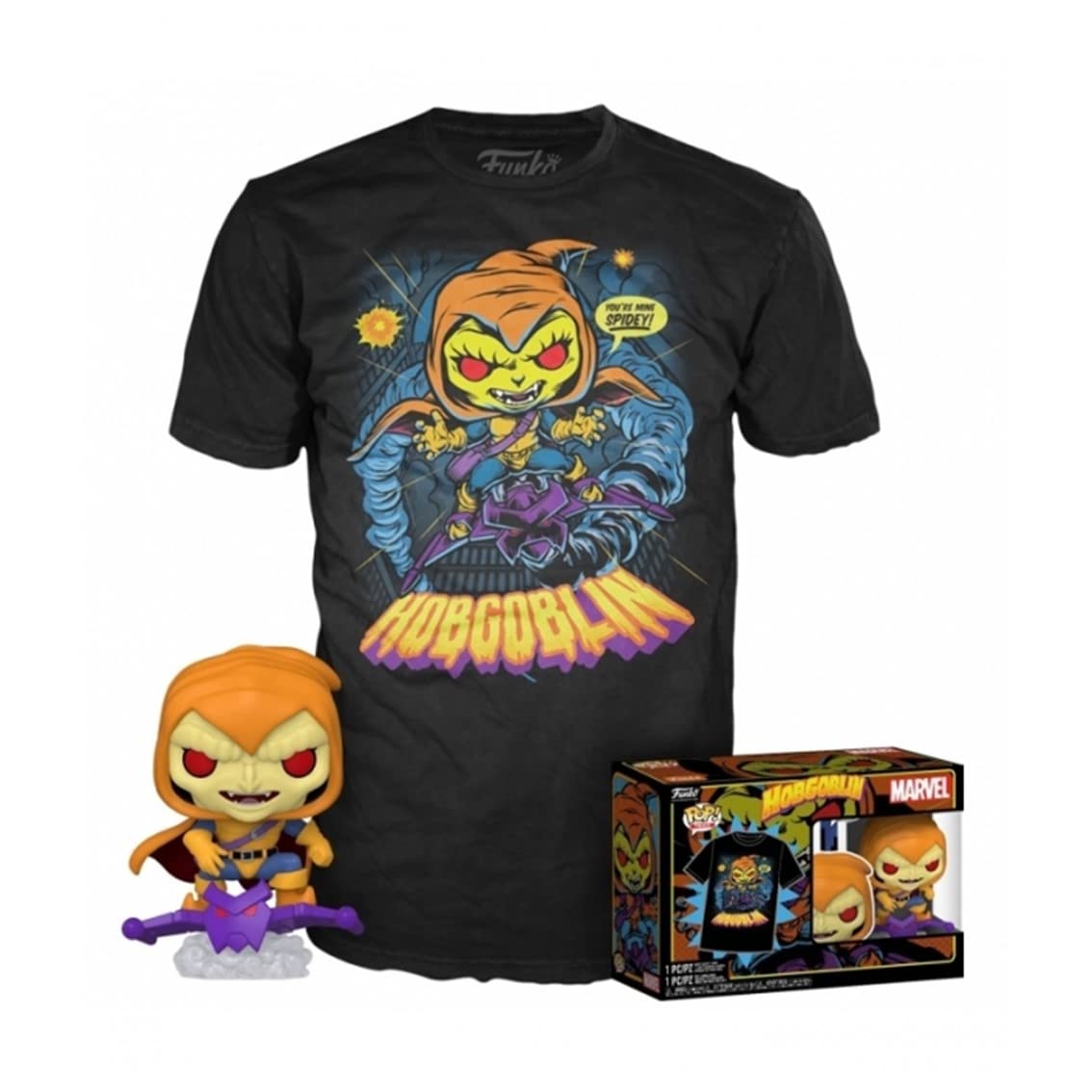 Funko POP! and Tee Marvel Hobgoblin [Glows in the Dark] with Size Xtra Large T-Shirt Collectors Box