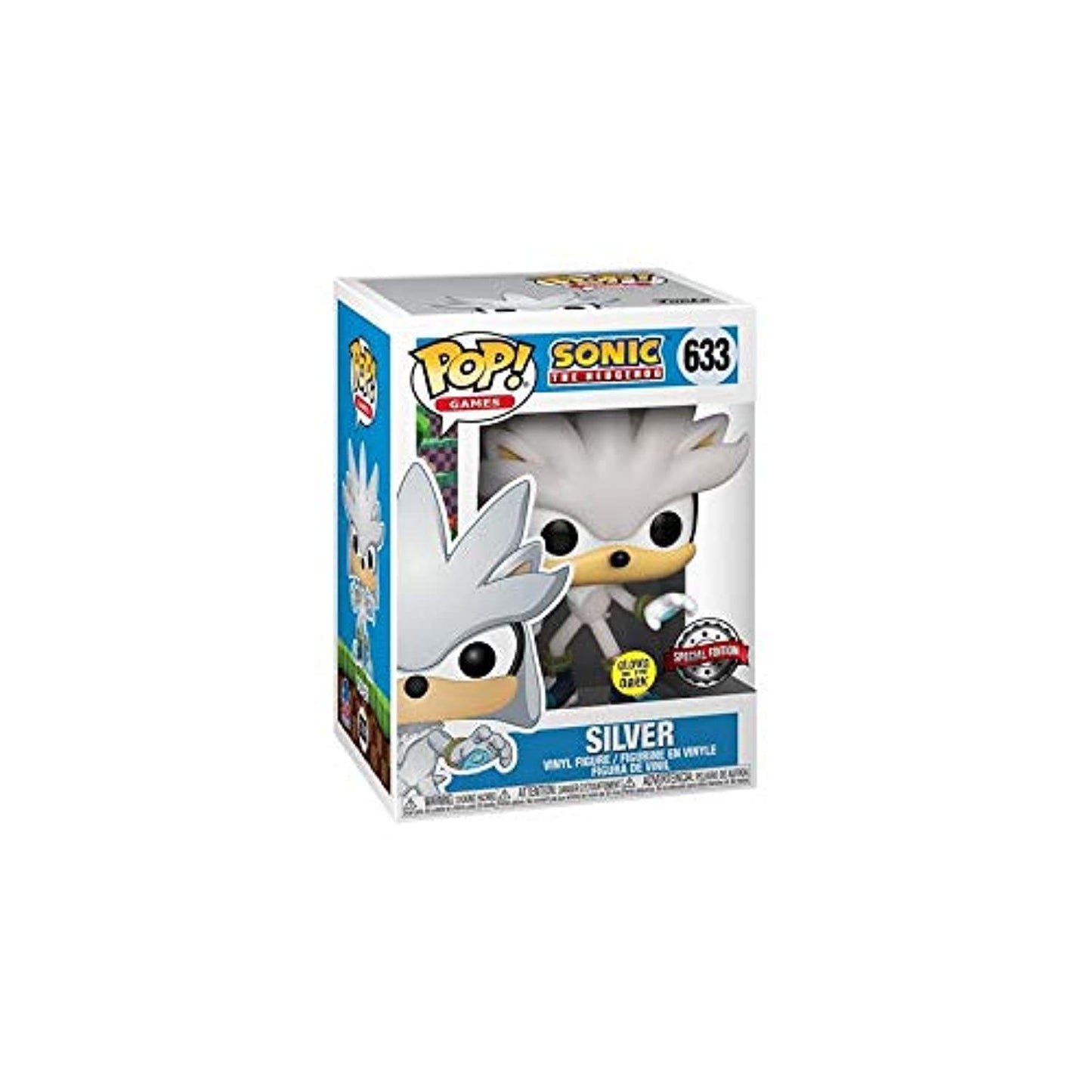 Funko POP! Games Sonic The Hedgehog - Silver [Glows in The Dark] 30th Anniversary Exclusive