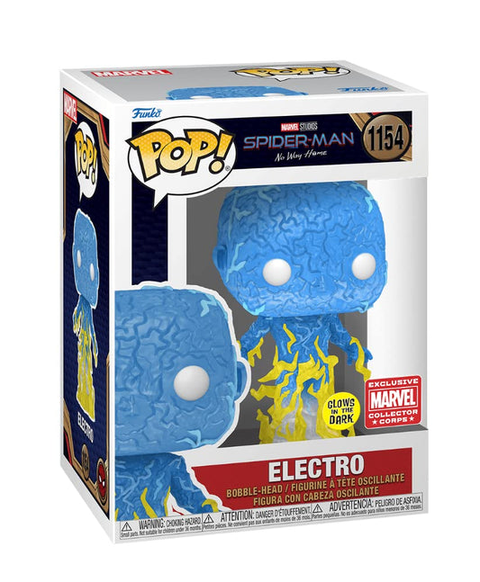 Funko POP! Marvel Studios Spider-Man No Way Home Electro #1154 [Glows in the Dark] Collector Corps Exclusive