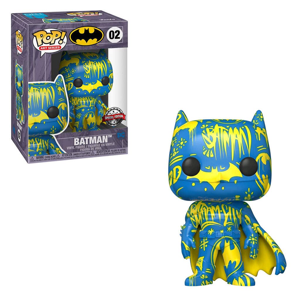 Funko POP! Art Series DC Comics #02 - Batman [Blue & Yellow] Artist Series Exclusive with Hard Stack POP! Protector