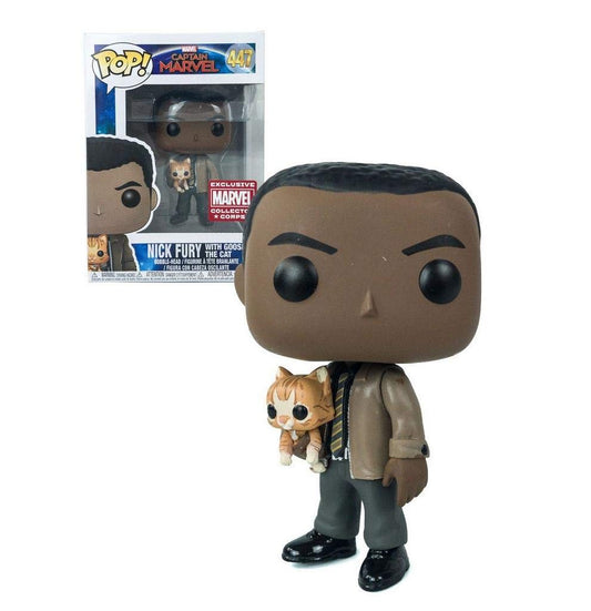 Funko POP! Marvel Collector Corps Nick Fury With Goose The Cat #447