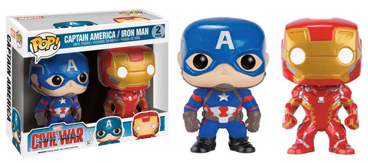 Funko POP! Captain America Civil War Exclusive 2-Pack With Cap and Iron Man