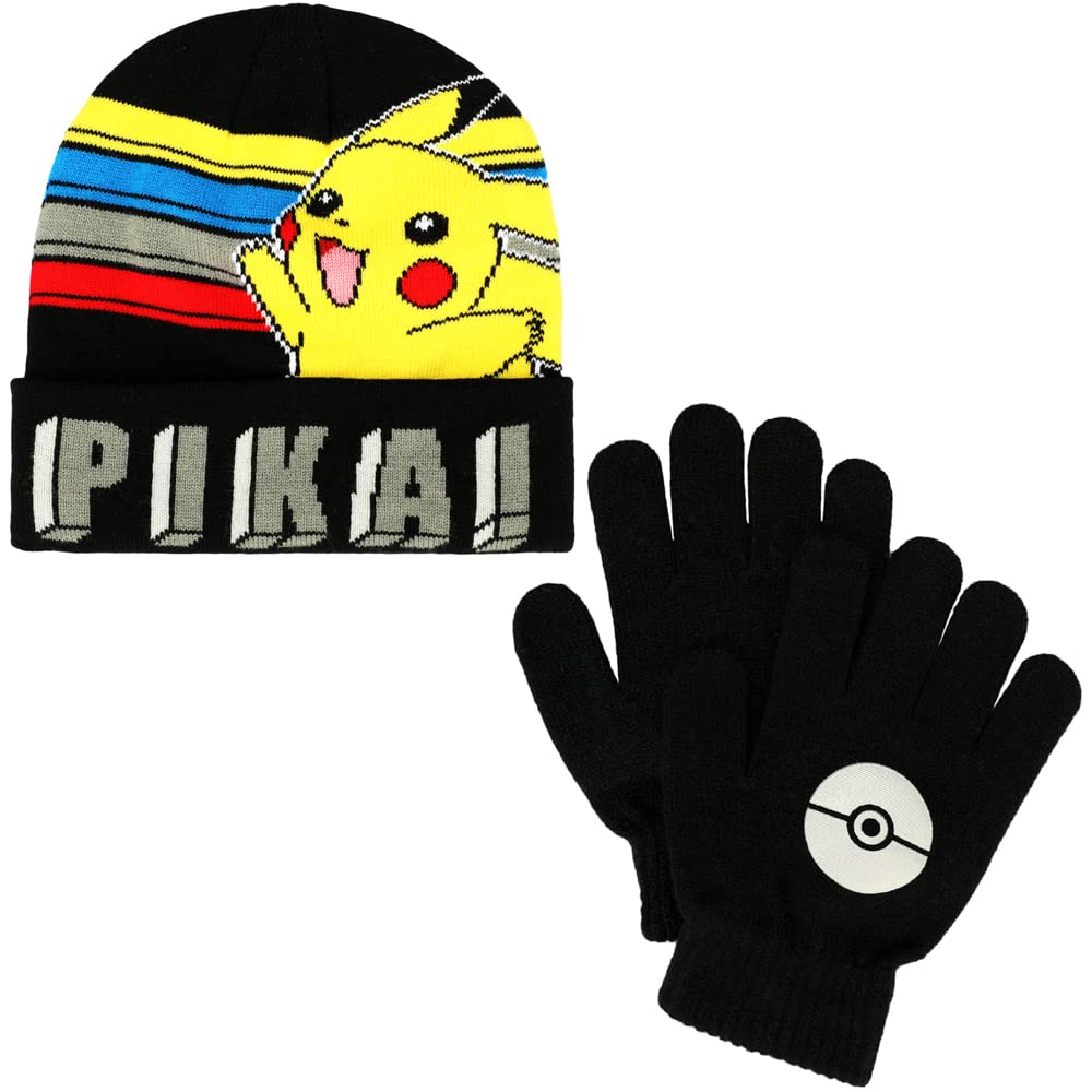 Bioworld Pokemon Knit Cuff Hat and Gloves