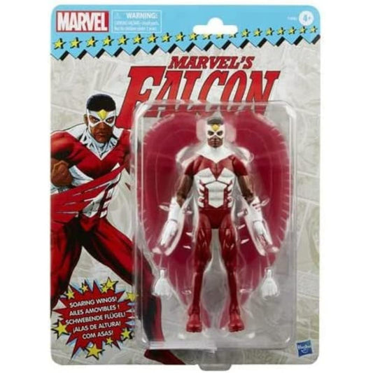 Marvel Legends Series Falcon 6-inch Retro Packaging Action Figure Toy, 3 Accessories