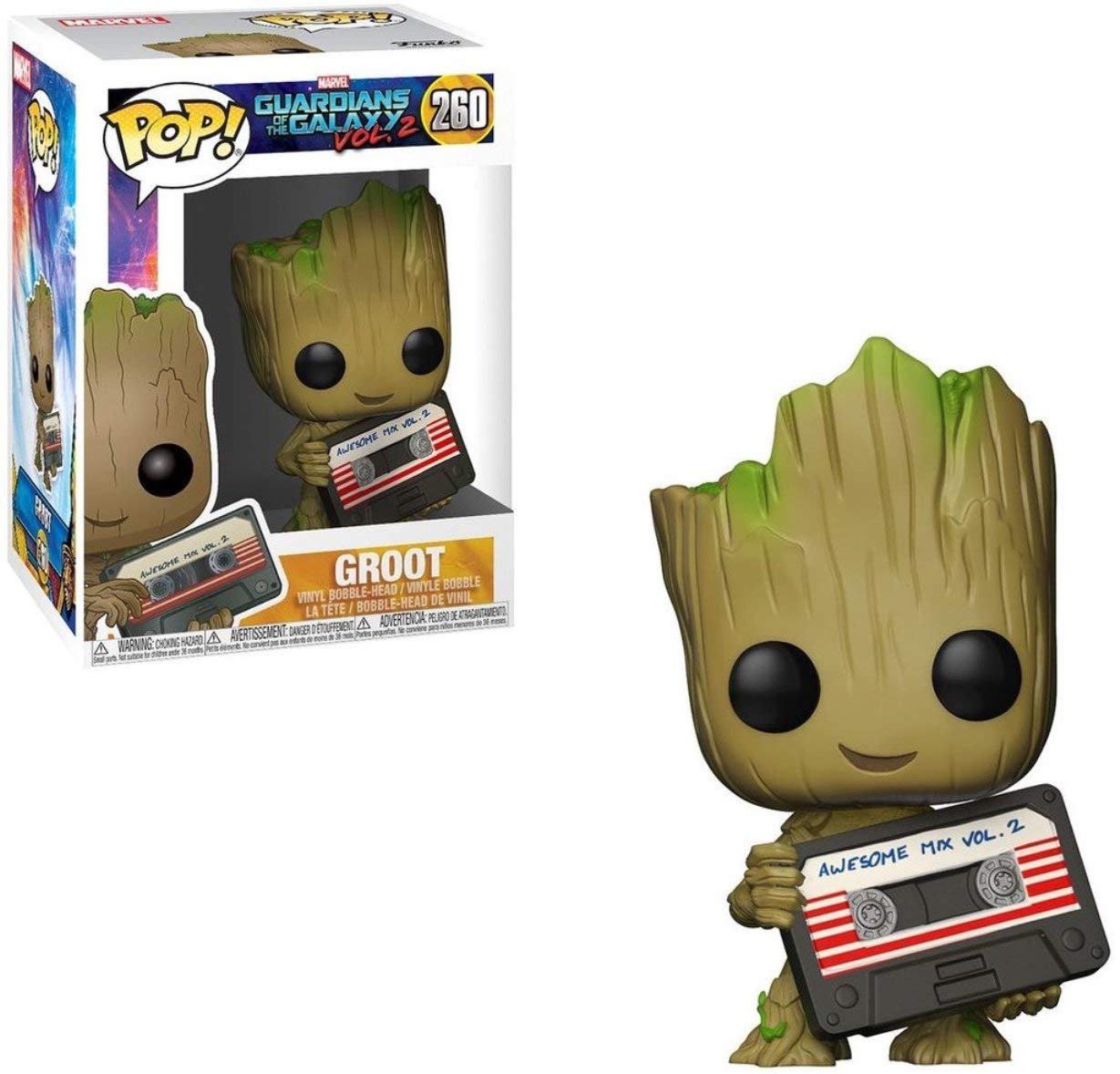 Funko POP! Marvel Guardians Of The Galaxy Vol.2-Groot with Mix Tape Collector Corps Exclusive