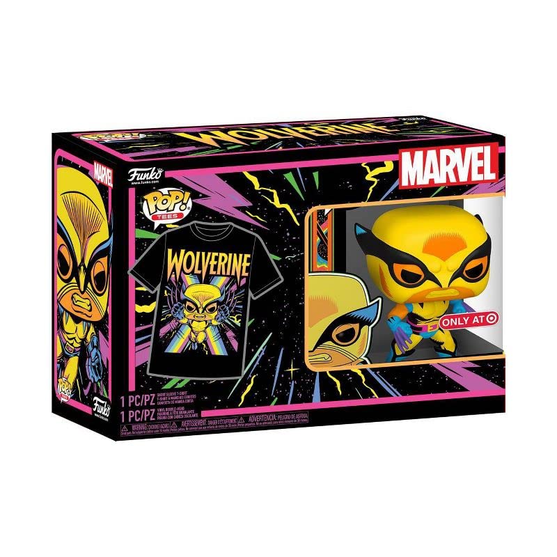 Funko POP! & Tee Marvel: X-Men Wolverine [Blacklight] with Size XL T-Shirt Collectors Box Exclusive
