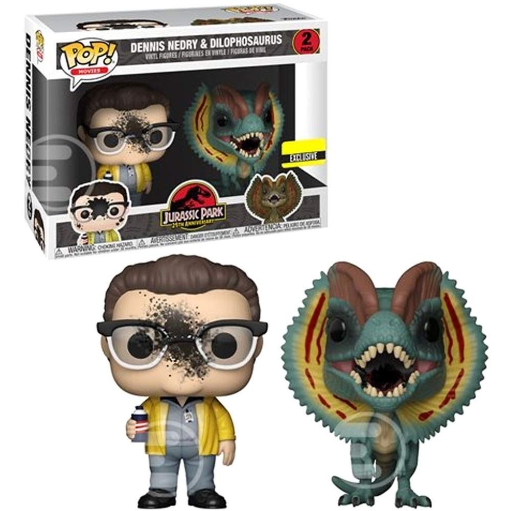 Funko POP! Movies Jurassic Park Dennis Nedry and Dilophosaurus Goo-Splattered Pop 2-Pack Exclusive