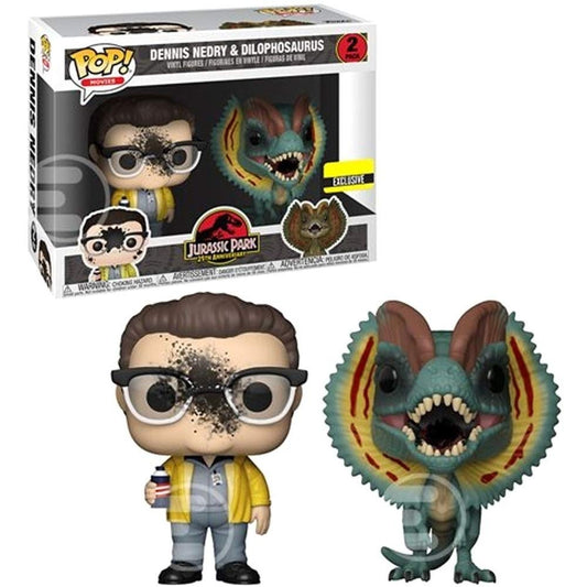 Funko POP! Movies Jurassic Park Dennis Nedry and Dilophosaurus Goo-Splattered Pop 2-Pack Exclusive