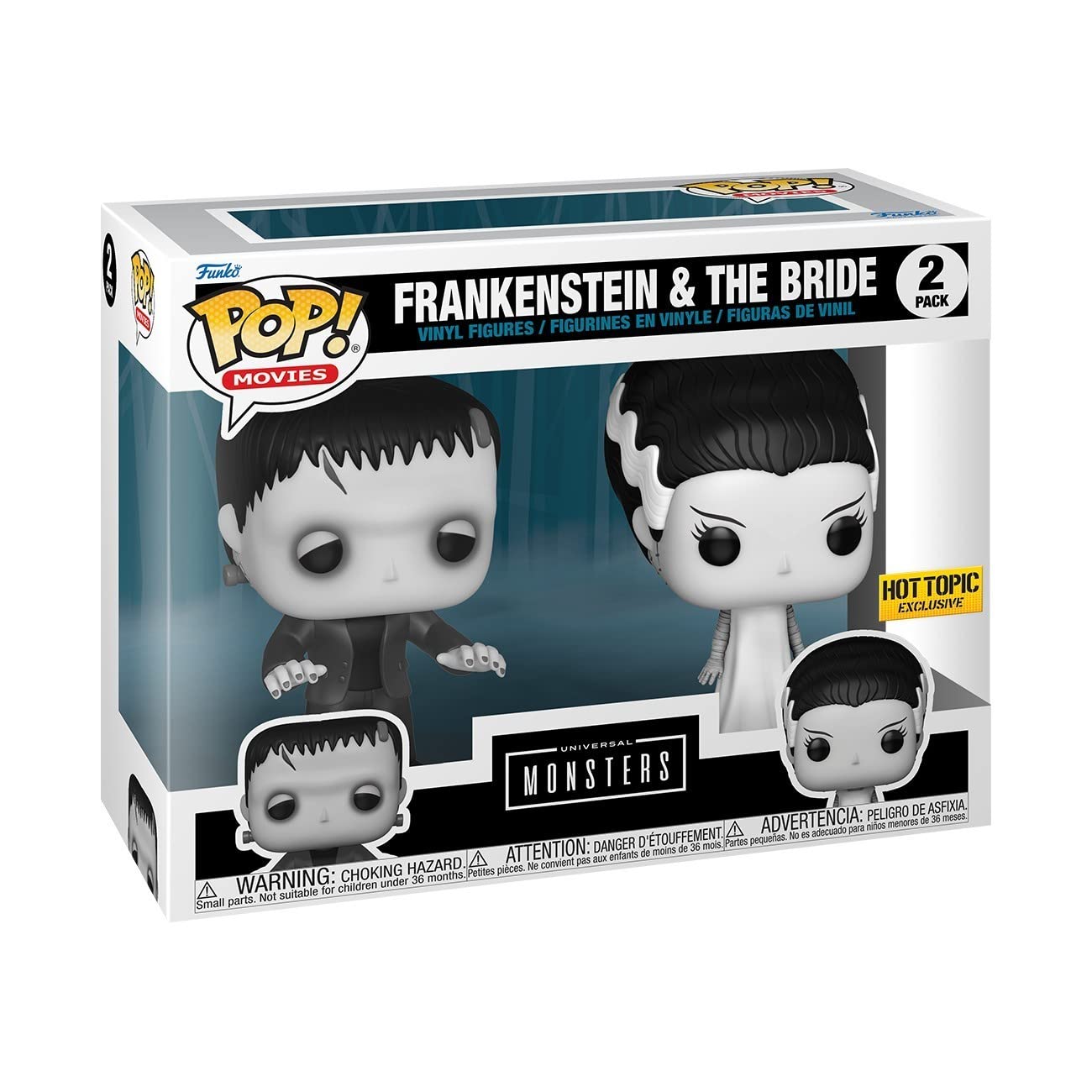 Funko Pop! Universal Monsters: | Frankenstein and The Bride | 2 Pack Hot Topic