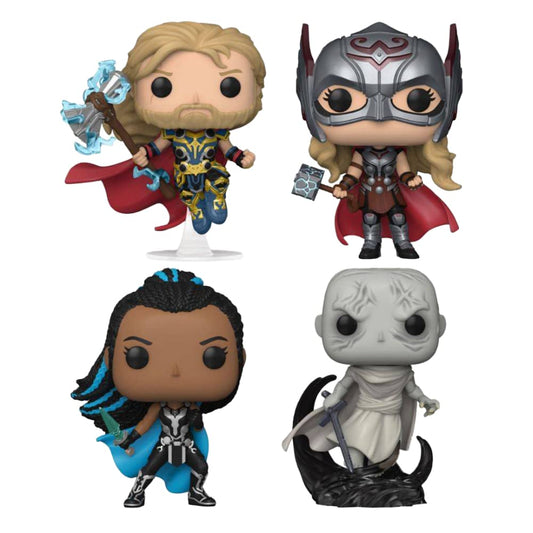 Funko POP! Marvel Thor Love and Thunder Thor / Mighty Thor / Valkyrie / Gorr 4-Pack Exclusive