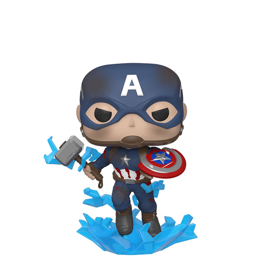 Funko POP! Marvel Avengers Endgame Captain America #573 [with Electrified Mjolnir and Broken Shield]