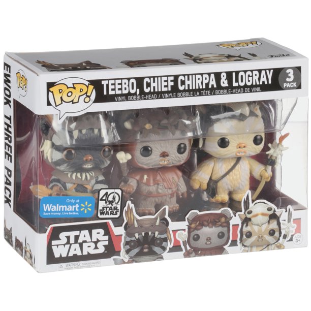 Funko POP! Star Wars Teebo, Chief Chirpa & Logray 3-Pack Exclusive
