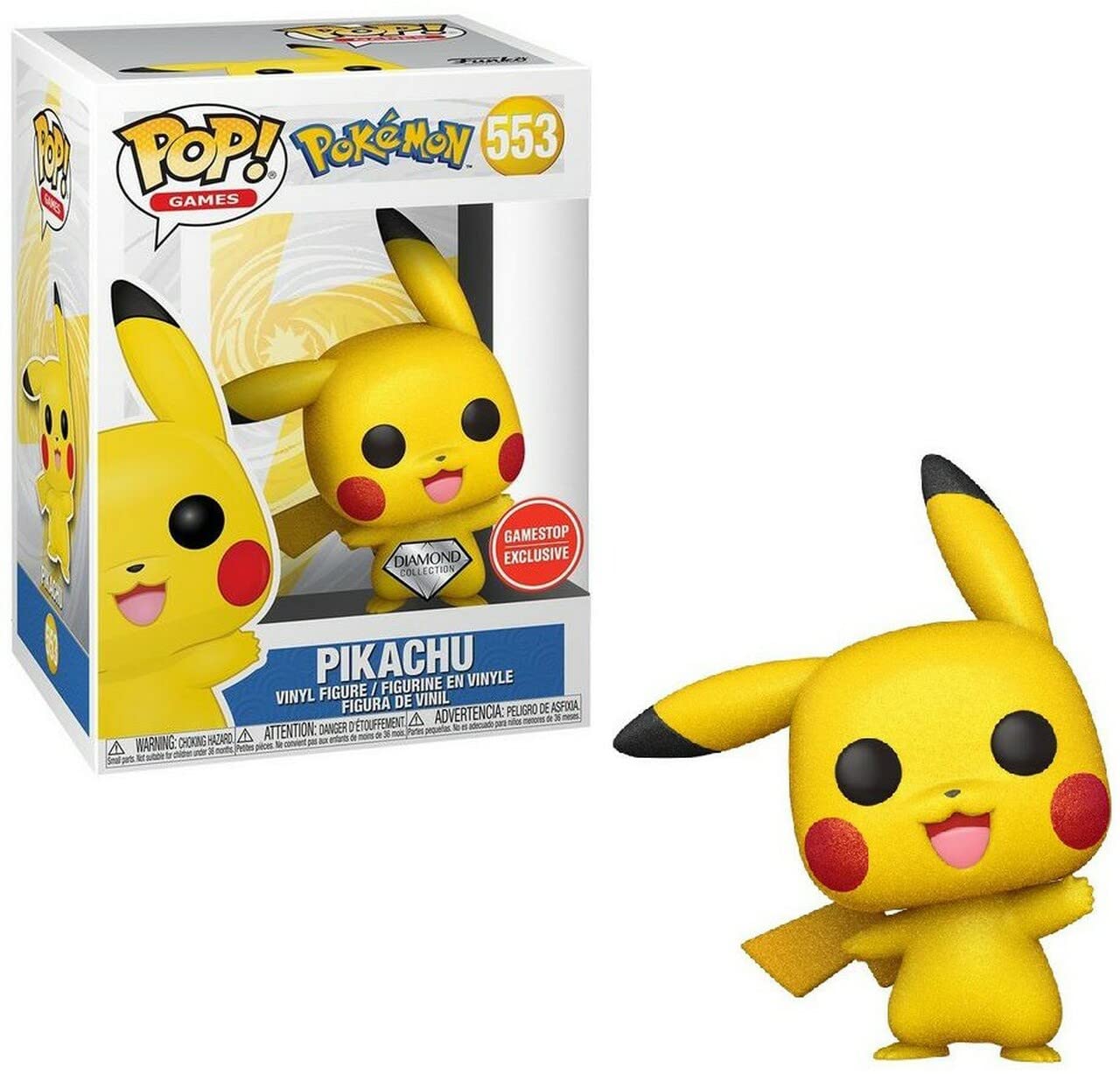 Funko POP! Games Pokemon Pikachu [Sitting] [Diamond] #842 SHARED Fall Convention Exclusive