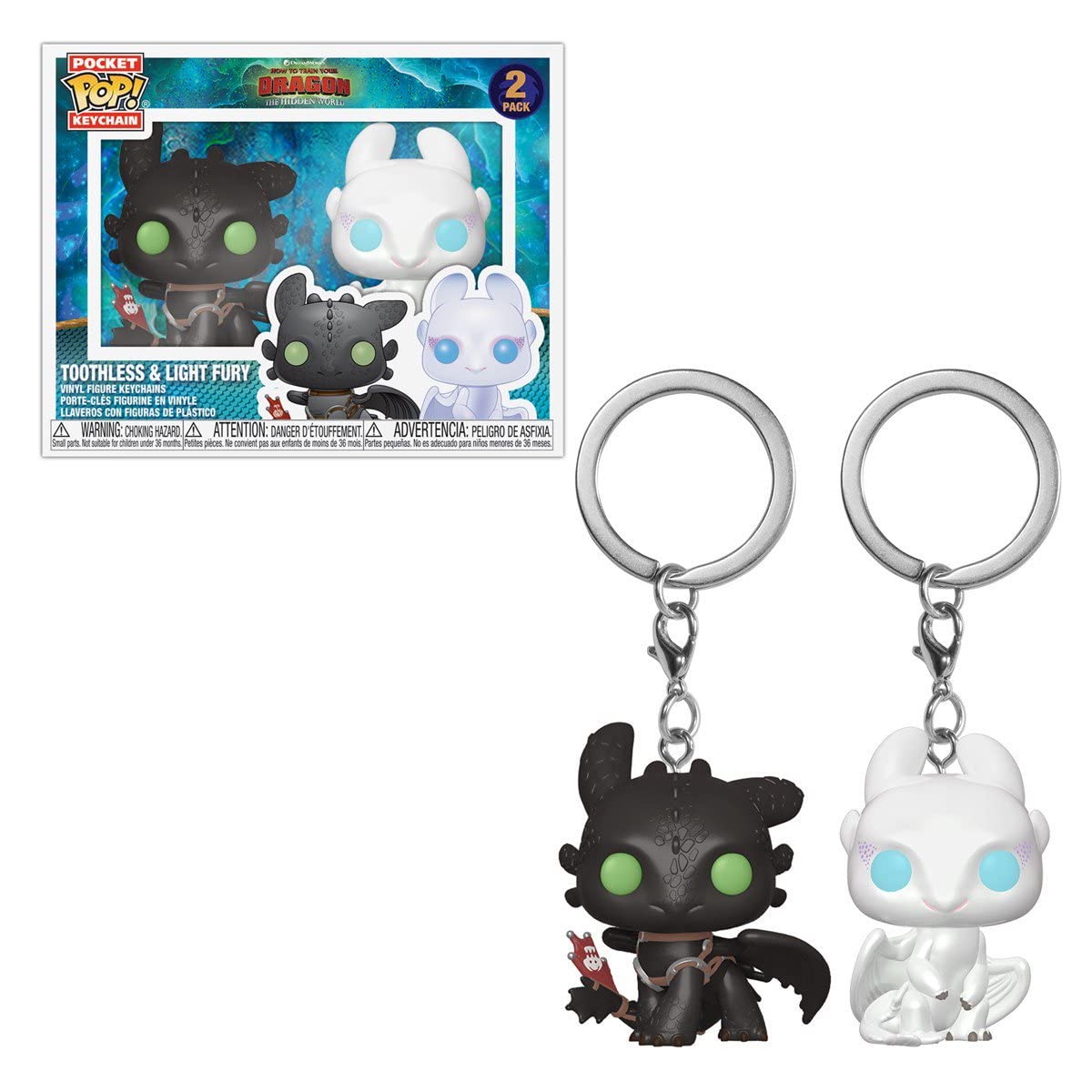 Funko Pocket POP! Keychain How to Train Your Dragon Toothless & Light Fury 2-Pack Exclusive