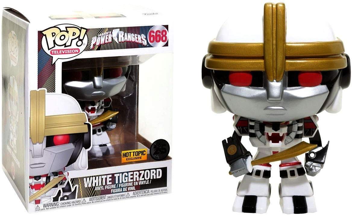 Funko POP! Television Mighty Morphing Power Rangers 6 Inch White Tigerzord #668 Exclusive