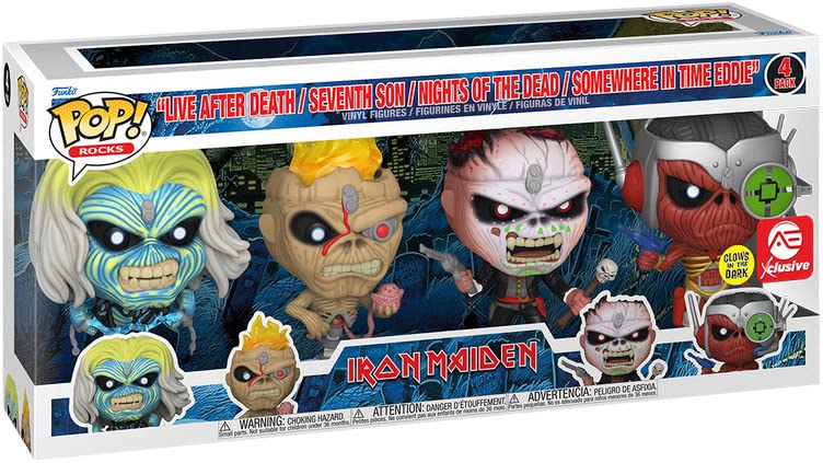 Funko POP! Rocks Iron Maiden 4-Pack [Glows in the Dark] Exclusive