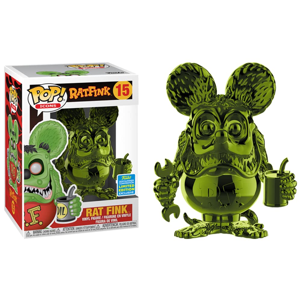 Funko POP! Icons: Green Chrome Rat Fink - 2019 SDCC Shared Exclusive