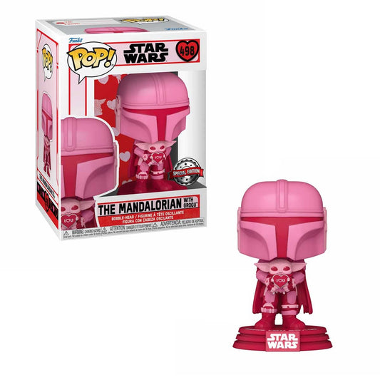 Funko POP! Star Wars Valentine The Mandalorian with Grogu #498 Exclusive