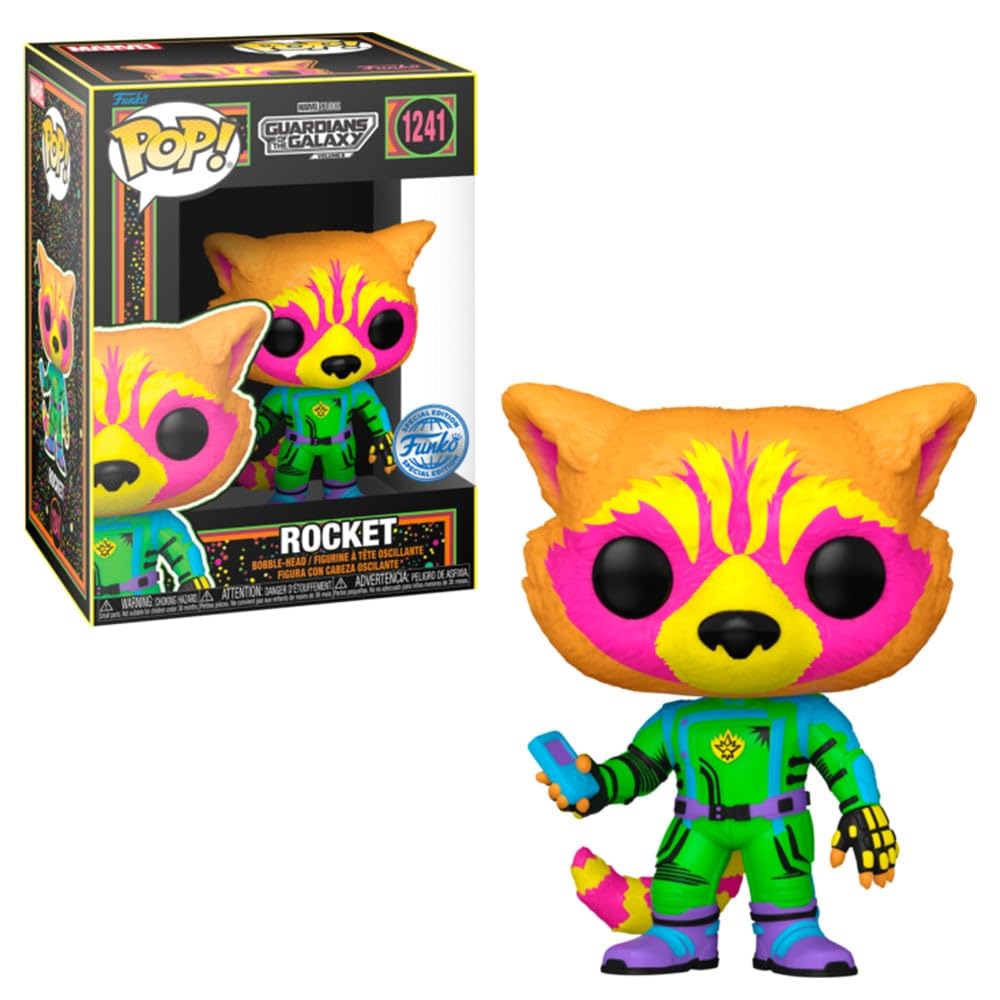 Pop! Guardians of The Galaxy vol:3 Exclusive Rocket Black Light Vinyl Figure