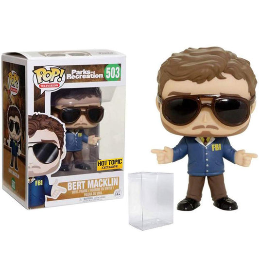 Funko POP! Television Parks and Recreation Bert Macklin #503 [POP! Protector]