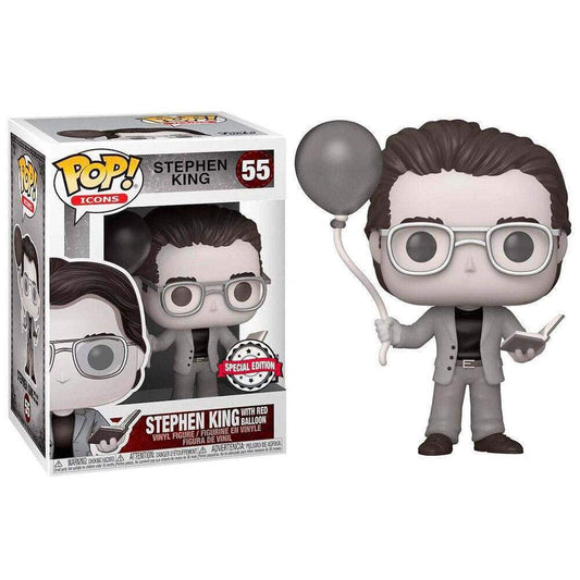 Funko POP! Icons Stephen King with Red Balloon #55 [Black and White] Exclusive