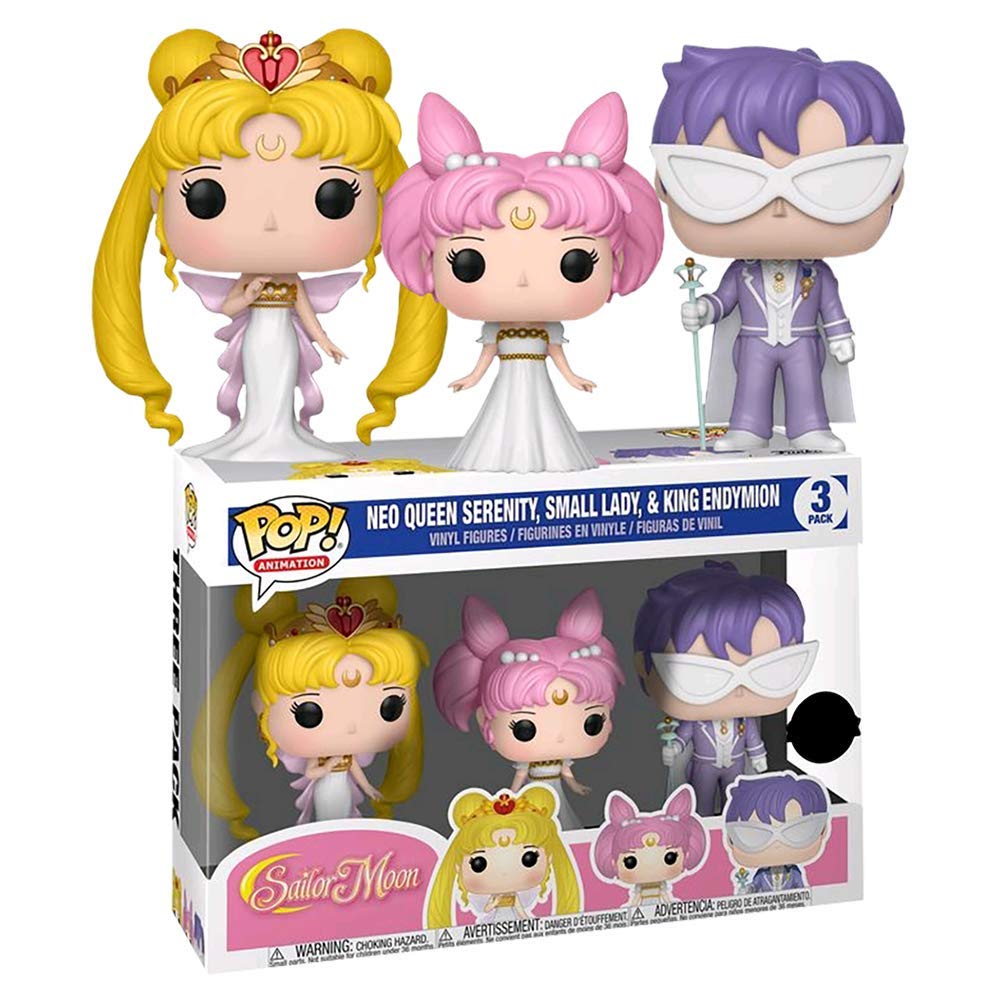 Funko POP! Animation Sailor Moon Neo Queen Serenity,Small Lady & King Endymion 3-Pack Exclusive