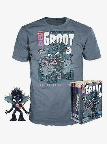 Funko POP! Tees Marvel Venomized Groot [Glows in the Dark] with Size Medium T-Shirt Exclusive Collectors Box
