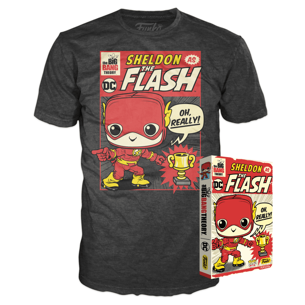 Funko Boxed Tee: The Big Bang Theory - Sheldon as The Flash - M - Summer Convention Exclusive