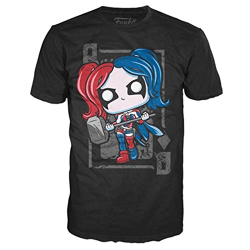 Funko Unisex-Adult's POP Tees: DC-Harley Quinn Diamond Queen, Black, Large #79