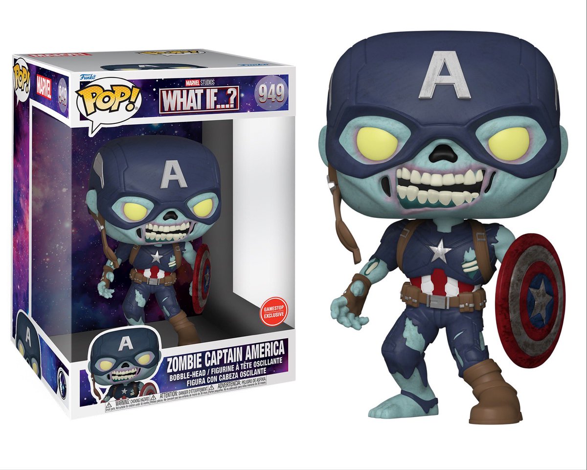 Funko POP! Marvel Studios What If...? 10 Inch Zombie Captain America #949 Exclusive