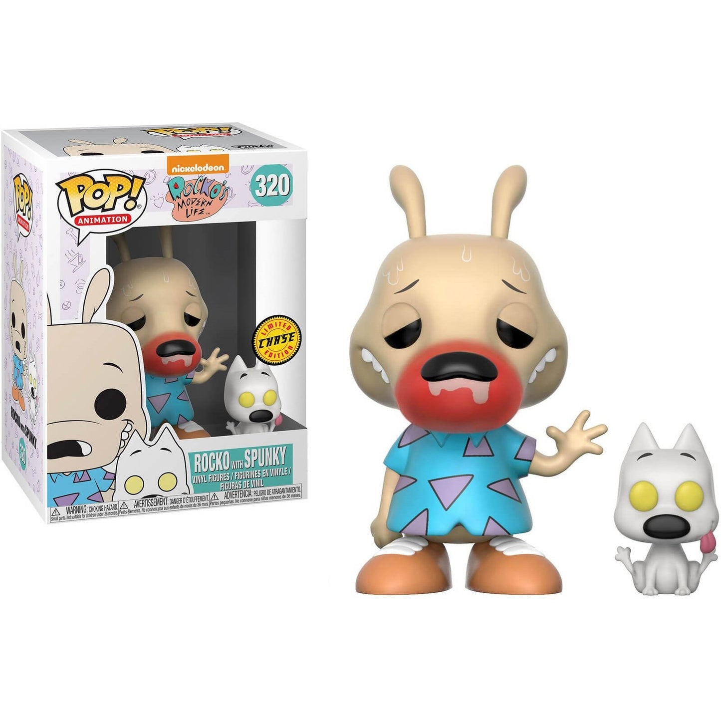 Funko POP! Animation Rocko's Modern Life CHASE Rocko with Spunky #320 [Sick]