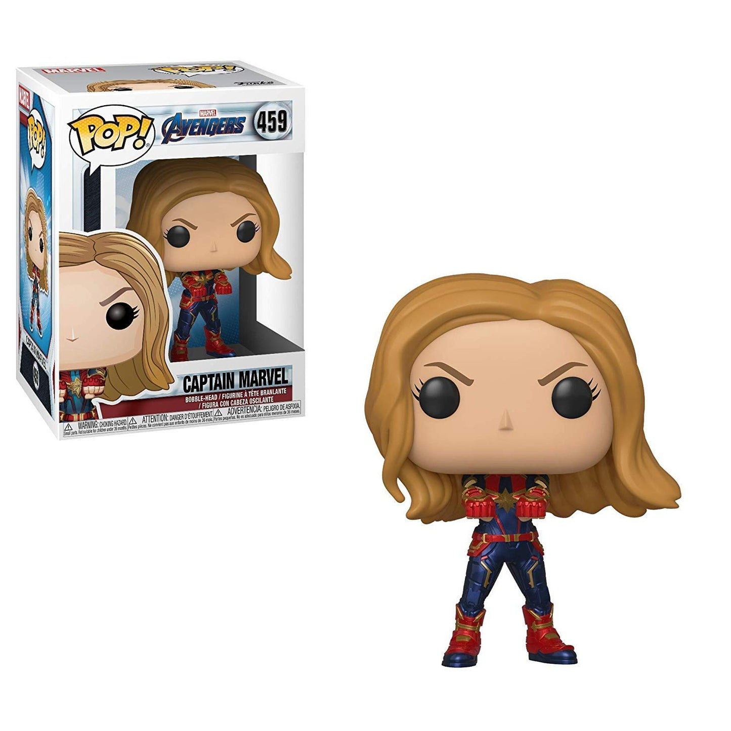 Funko POP! Marvel Avengers Captain Marvel (Endgame) with Collector Cards Entertainment Earth Exclusive