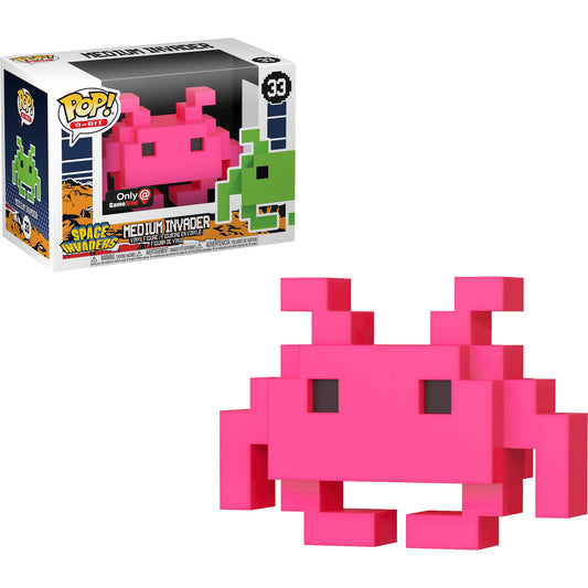 Funko Medium Invader - Pink (GameStop Exc) Pop 8-bit Vinyl Figure & 1 Compatible Graphic Protector Bundle (30606 - B)