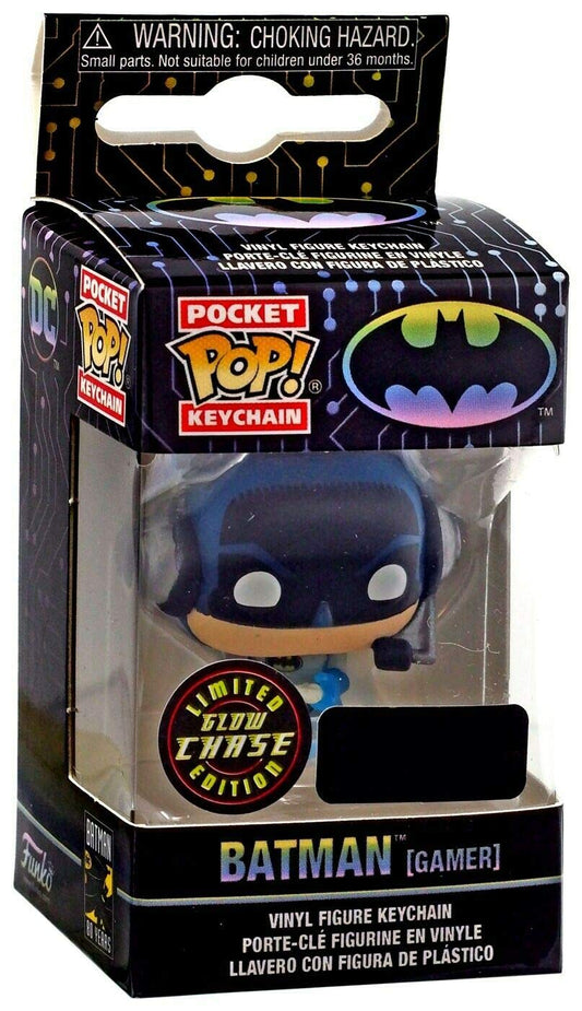 Funko Pocket POP! Keychain: CHASE Batman Gamer [Glows in The Dark] Exclusive